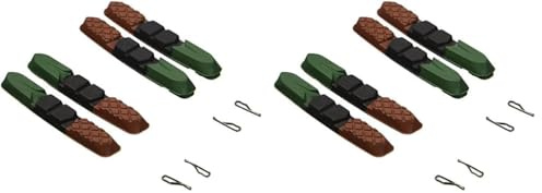 XLC Unisex – Erwachsene Bremsschuhe Ersatzbremsgummi BS-X09 4er Set 72 mm, Schwarz, Grün, Rot, One Size