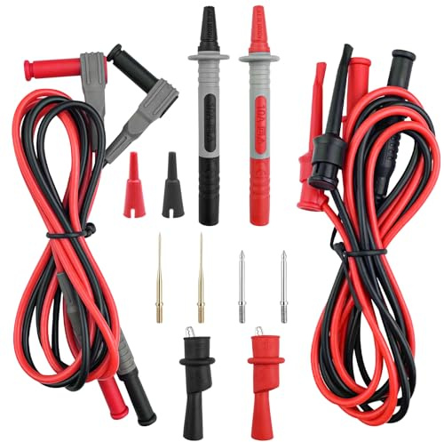 Nicrulp 8 Pièces Multimètre, Cordon et Sondes Numériques Universel, Kit Pointe de Touche, pour Câbles Lovers