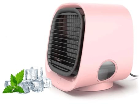 Ozzi Cool Artic Blast, Vital Breeze Ac, Upgrade Vital Breeze, Tragbar Luftkühler mit Verdunstungskühlung, Mini Klimaanlage 3 Geschwindigkeitsstufen mit LED, Leise Klimaanlage Mobil Klimagerät (Rosa)
