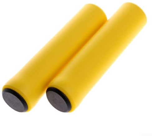Silicone Handlebar Covers for Bikes with Soft Foam Grip for Comfortable and Safe Riding (Yellow)