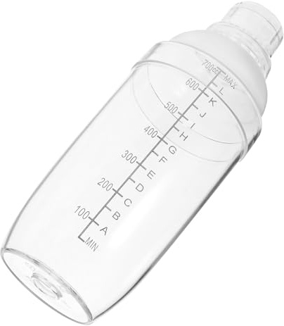 TOYANDONA Shaker per Cocktail in Plastica Trasparente con Misurino Integrato per Casa Bar e Feste Agitatore Preciso e Capacità per Preparazioni Multiple