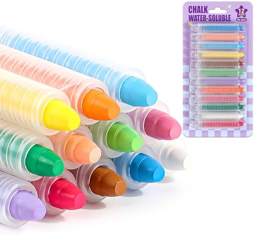 CEJAS 12 Stück Tafelkreide Bunt für Kinder, Staubfreie & Abwaschbare Kreidestifte für Tafeln - Ungiftiges Kunst- & Schreibwerkzeug für Kinderzeichnungen