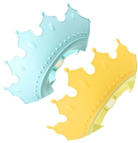 GALPADA Gorros de Baño para Bebés de Silicona Flexible Ajuste Cómodo y Correa Trasera Ajustable, Pack de 2 Unidades en Amarillo y Verde para Protección al Lavar el Cabello