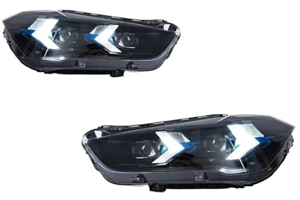 LED-Scheinwerfer-Einheiten Compatible with BMW X1 F49 F48 (2014–2019) mit Nebelscheinwerfern, Tagfahrlicht, Bremslicht und Blinkern (Plug & Play)(For Original Halogen)