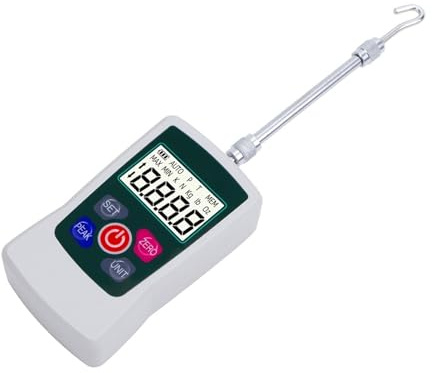 Misuratore di forza digitale di spinta e trazione da 500 N, dinamometro elettronico ad alta precisione con display LCD retroilluminato automatico Prove varie(300N)