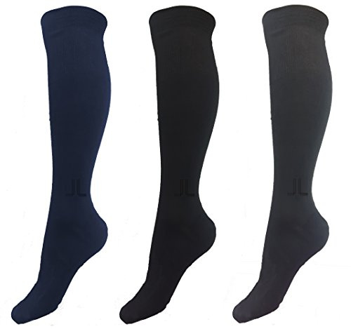 Lancetti 3 paia calzini lunghi caldo cotone art.LAN008L3 calze eleganti nero grigio blu (42/44)
