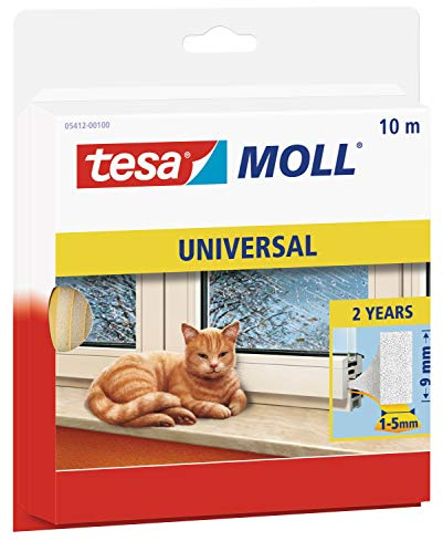 tesa Moll UNIVERSAL Schaumstoff-Dichtung, weiß, 9 mm x 10 m