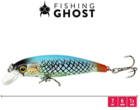 FISHN TINYone Wobbler, Gewicht: 6g, Länge: 7cm, Kunstköder/Angelköder/Wobbler zum Angeln auf Raubfische wie Hecht, Barsch, Forelle (Sky)
