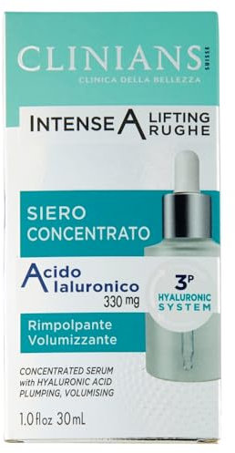 CLINIANS | Intense A Lifting Rughe Siero Concentrato, con Acido Ialuronico Dermatologicamente Testato, Made in Italy, 30 ml