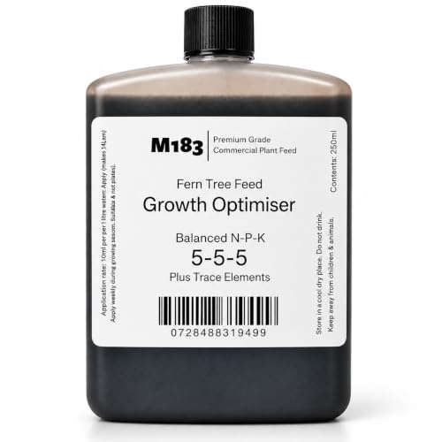 Todd's Botanics M183 Fern Tree Feed Fertiliser 250ml – Premium Liquid Fern Feed & Growth Optimiser, Balanced NPK 5-5-5 with Trace Elements for Tree Ferns, Dicksonia, Cyathea & Ornamental Ferns