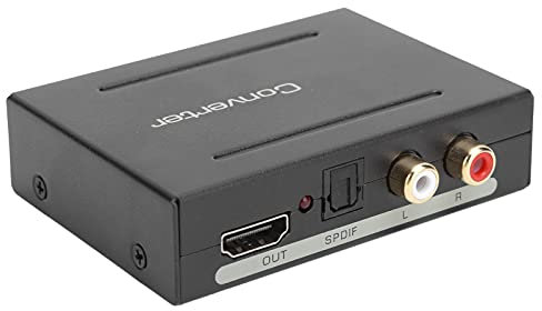 4K HDMI Audio Extractor Splitter, HDMI to HDMI Audio Converter + Optical Toslink SPDIF + L/R Stereo Analog Audio Adapter for Fire Stick, Blu-Ray Player, HDTV(black)