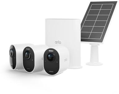 Arlo Ultra2 Überwachungskamera aussen und GRATIS Solarpanel, 3er Set - weiß, Testzeitraum für Arlo Secure Plan