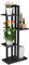 Relaxdays Scaffale Portavasi, 4 Ripiani Quadrati, Mobile Portafiori in Metallo, 93x42,5x22,5 cm, Tavolino per Vasi, Nero