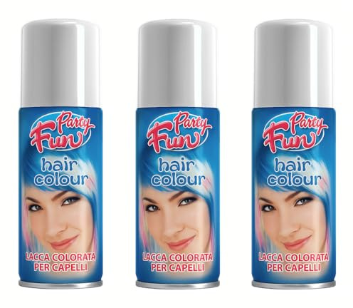 Virsus 3 bombolette Spray da 100 ml di Colore Bianco temporaneo per Capelli, colora i Tuoi Capelli per Feste Party e Eventi sia per Bambini e Ragazzi lacca Colorata Bianca - F