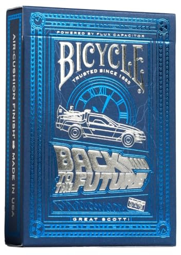 Bicycle Back To The Future Playing Cards 1 Pack, Premium, Foil, Metallic , Blue