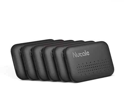 Nutale Mini Schlüsselfinder mit App - 6PCS Kaffee mit Schlüsselanhänger - Bluetooth Schlüsselfinder Kompatibel mit iOS und Android - für AutoSchlüssel Haustier oder Rucksäcke