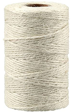 jijAcraft 2mm Ficelle de Jute Beige, 100M Ficelle Jardinage, Corde de Jute pour Jardinage Bricolage Artisanat