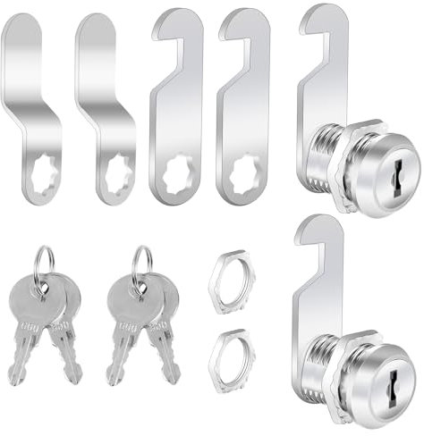 2 Pack Cabinet Locks With Keys 30mm Mailbox Lock Cam Lock Key Alike, Furniture Locker Security Drawer Lock for Cupboard Door Post Box