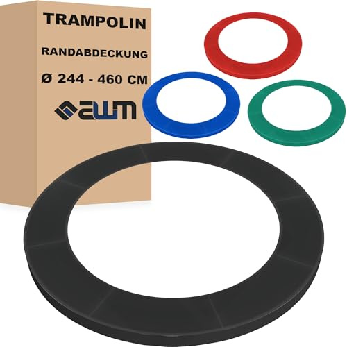 AWM Trampolin Randabdeckung Ø 305 cm Federabdeckung Premium EXTRA BREIT - 35 cm - Randschutz Zubehör Ersatzteile Rahmenpolster (Schwarz)