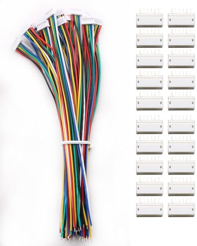 VISSQH 20 Paia JST Connettore con Cavo 150mm 28AWG, 1.5 ZH 6 Pin Maschio e Femmina, Micro Elettrico Spina e Presa