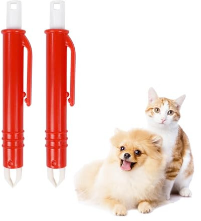 Qaziuy Zeckenentferner Für Hunde Katze,2 Stück Kunststoffe Zeckenzange Menschen Zeckenpinzette Zeckenentfernung Zeckenschutz für Hund, Katze, Menschen und Kinder