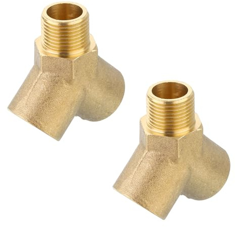 QUARKZMAN Conector en T de Latón para Tubería, 3/8 x 3/8 x 3/8 NPT, Conector en Y de 3 Vías para Transporte de Gas, 2 Unidades