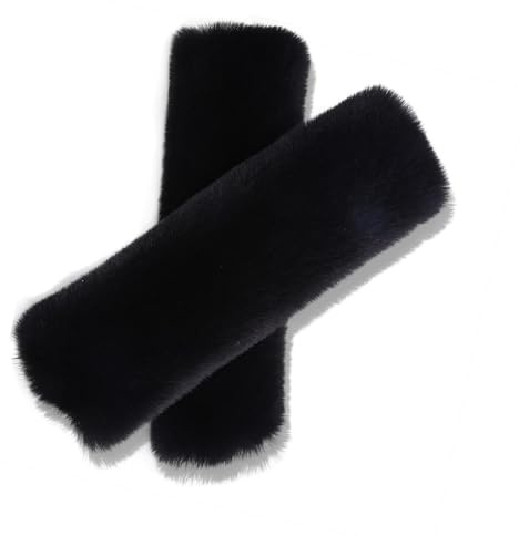 Luminuti 2 Pcs Soft Faux Fur Universal Fit Seat Belt Cover Pad, Seatbelt Cushion, Seatbelt Covers, Seat Belt Covers, Car Seatbelt Cover,Soft Shoulder Seat Belt Pad (Black)