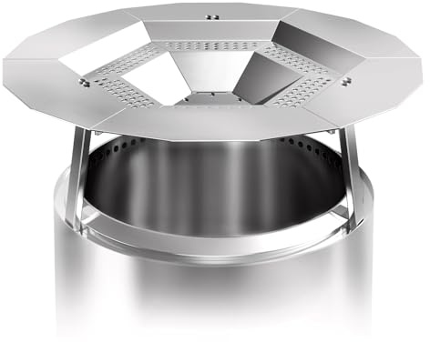 Wärmeabweiser für Solo Stove Yukon 1.0 & 5.1 cm-68.6 cm Feuerstelle Wärme Diffusor Zubehör Heavy Duty 304 Edelstahl Outdoor Heat Deflector mit Funkenschutz - Solo Stove Yukon Zubehör