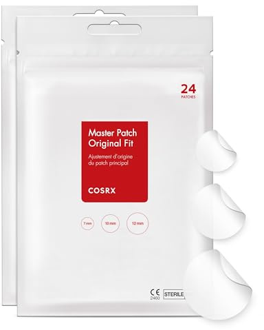 COSRX Acne Pimple Patch Absorbing Hydrocolloid Original 3 Size Patches for Blemishes and Zits Cover, Spot Stickers for Face and Body, Not Tested on Animals