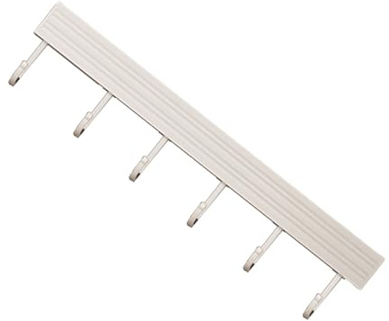Oumefar Colgador de Utensilios de Cocina, Espacio en sin Perforaciones, Colgador de Cocina de Aluminio, Instalación Rápida para Tabla de Cortar Pala (6 Ganchos 30cm)