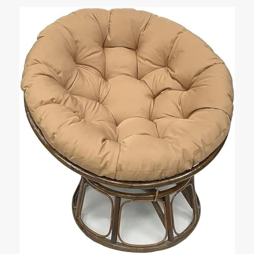 Générique Coussin De Chaise Papasan, Coussin De Siège Imperméable pour Papasan, Coussin De Sol Rond Et épais, Coussin De Remplacement pour Chaise Suspendue, Jardin Extérieur,Kaki,120 * 120cm