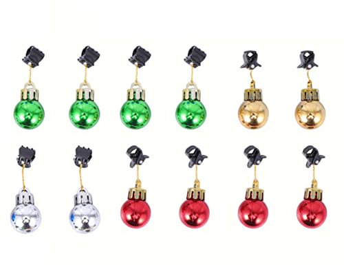 PRETYZOOM 12stücke Weihnachtskugeln Weihnachtsanhänger Weihnachtsbartclipornament Weihnachtsbartclipkugeln Bartclipdekoration Bunte Partydekoration Kreative Hängeanhänger Farbe Zufällig