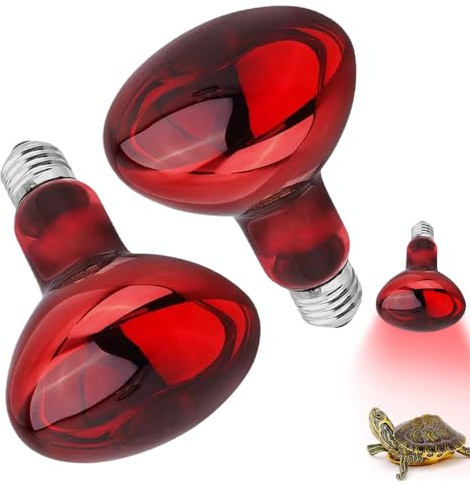 Udbrud E27 Reptile Bombillas Calentadoras 100W, 2 Piezas Bombillas de Calentamiento, Lámpara de Calor Infrarroja Regulable Retroiluminación Infrarroja Lámpara para Tortugas Pollos Reptiles y Anfibios