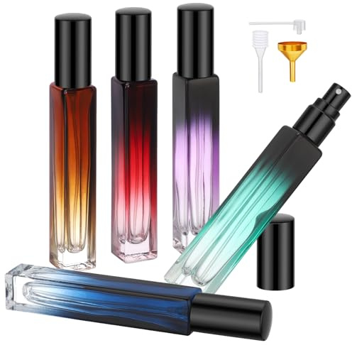 Segbeauty Parfümzerstäuber, 5 Stück 10ml Parfüm Abfüller, Perfume Atomizer für Unterwegs, Nachfüllbar und Tragbare, mit Trichter, Dropper, Pumpenkopf