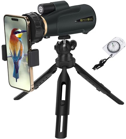OPTIVORA Monoculars for Adults High Powered,14x60 Monoscope for Adults High Powered,Monocular Telescope with Smartphone Adapter and Tripod Mount,Monoscope Suitable Birdwatching Concert, etc.