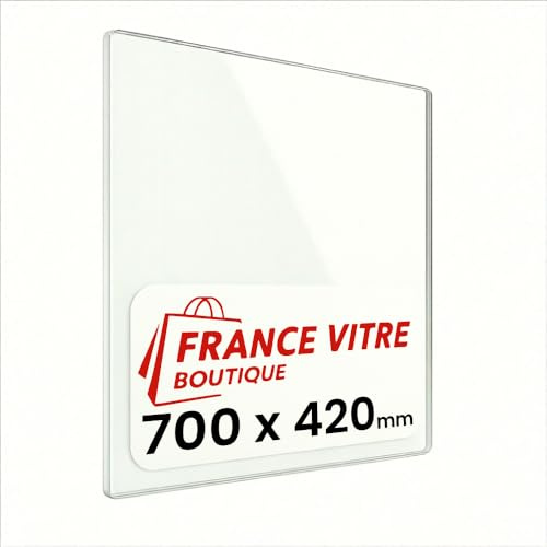 700 x 420 x 4 mm - Vitre d’Insert pour cheminée et poêle à Bois - Verre de Rechange Haute température France Vitre - jusqu'à 800°C - 420x700 mm