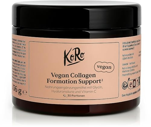 KoRo - Vegan Collagen Formation Support 236 g - Mit Glycin, Hyaluronsäure und Vitamin C - Leicht süßlicher Geschmack - Einfache Einnahme