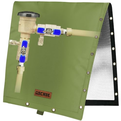 RICHIE 2-Way Opening Backflow Preventer Cover (5°F) Heavy-Duty 5-Layer Insulated Enclosure, All-Weather Protection for Outdoor Pipe, Irrigation Sprinkler Valve, Well Water Pump, 24 W x 24 H Beige
