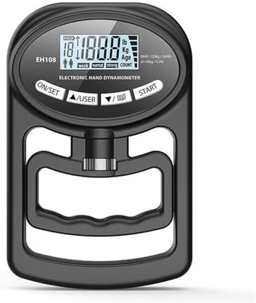 CUDTAPI Probador de Fuerza de Agarre, dinamómetro de Mano Digital de 265Lbs/120Kg, medidor de Fuerza de Agarre, Pantalla LCD USB, Agarre de Mano for Entrenamiento Deportivo de Potencia(Nero)