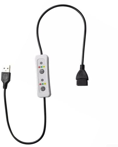 60 cm USB-Timer-Schalter-Verlängerungskabel DC 5 V Netzkabel für USB-Ventilatoren, LED-Streifen und Tischlampen mit Timer und Geschwindigkeitsregler