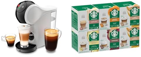 NESCAFÉ DOLCE GUSTO Genio S Automatic Coffee Machine White Starter Kit, Including 6 boxes of STARBUCKS White Cup Coffee Pods