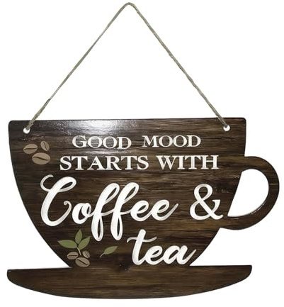 Tea & Coffee Signs for Coffee Bar, Kitchen Wall Art Kitchen Accessories and Decor Plaques, Wall Art for Kitchens Coffees Walls Art Suitable for Home Coffees Shop Farmhouse Decor