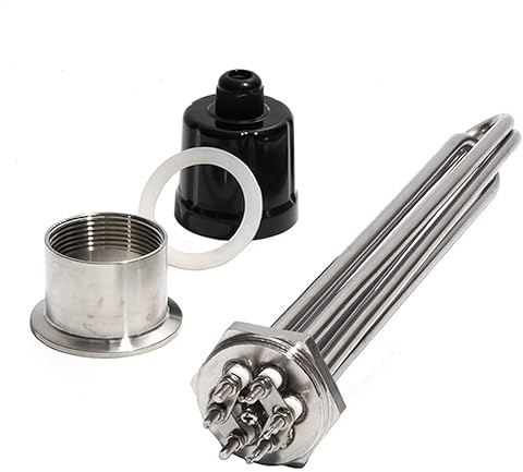 MUAMANC 1 1/4 BSP/DN32 Thread 304SUS Immersion Water Heater Element With Accessories 3KW/4.5KW/6KW/9KW/12KW Heating Electrical Pipe(380V,12KW)
