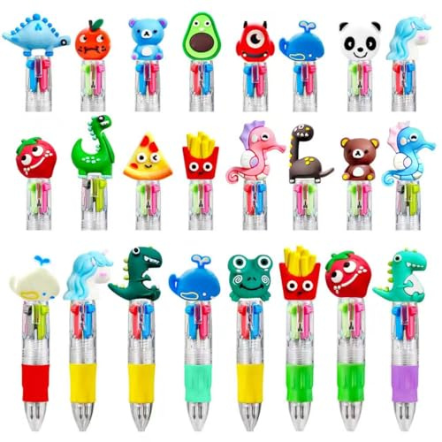 KIDRENFUN Party Bag Fillers - 24 PCS End Of Year Gift Students, Multicolour Mini Pen Prize Box Fillers, Pass The Parcel Luck Dip Prizes, School Leavers Gifts (Mixed)