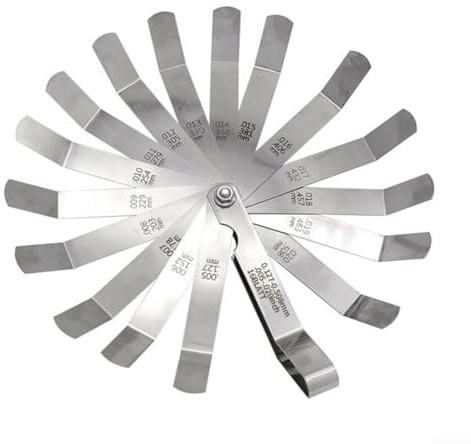 Spessimetro per moto, 0,127 – 0,508 mm, in acciaio inox, strumento di misurazione dello spessore per la regolazione della valvola del motore, regolazione di precisione del motore, meccanici