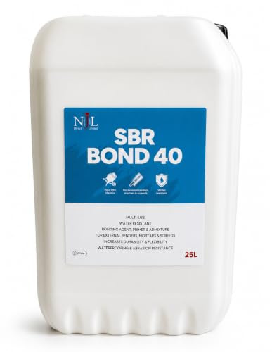 NJL Direct SBR Bonding Agent 25 Litre | SBR Bond 40 Primer & Admixture | WWater resistant SBR primer, Bonding Primer & Concrete Sealer for Renders, Mortars, Screeds & Tiling | Stronger than PVA