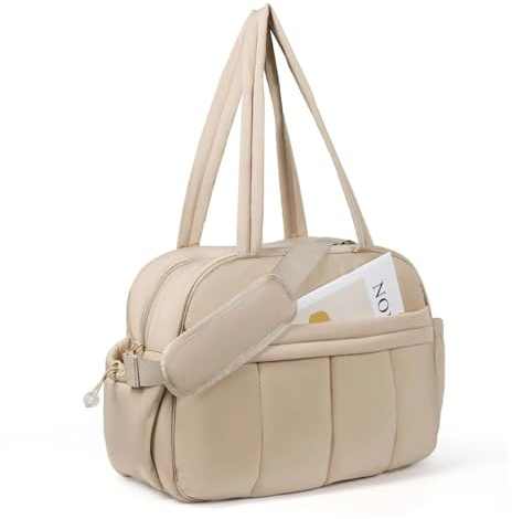 LIUHLFSR Gesteppte Reisetasche, große Puffer-Reisetasche, Reise-Fitnessstudio, Wochenend-Workout, Handgepäcktasche for Flugzeuge, persönlich Für Reisen oder Fitness(Camel)