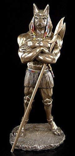 Anubis Figure as Warrior with Spear Bronzed - Egypt Deco