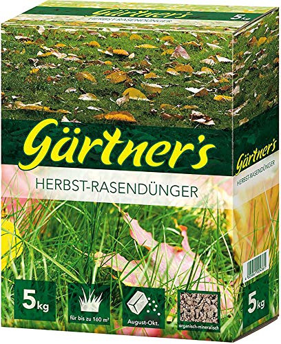 Gärtner’s Herbst Rasendünger, Rasen düngen mit Magnesium & Schwefel, NPK Dünger Rasen und Gehölzen, Organisch-Mineralischer Spezialdünger, 5 kg