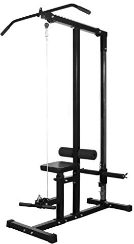 Festnight Latzug Station Latzugturm und Rudergeraet mit Latzugstange Kraftstation Latzugmaschine